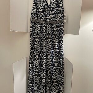 Black and White Halter Gown